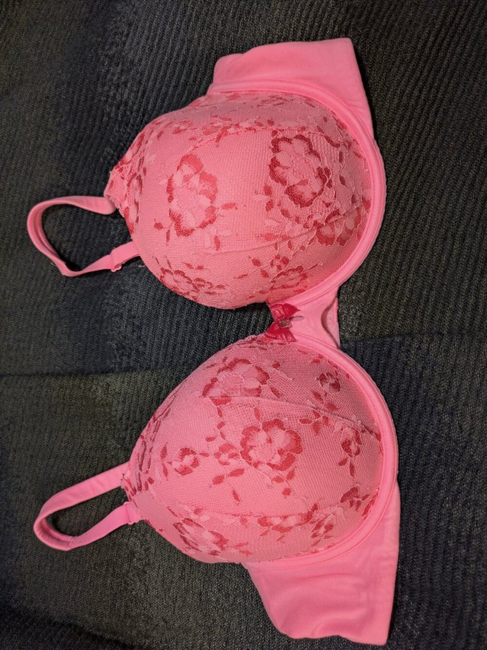 Victoria Secret Pink Floral Body by Victoria Lined Perfect Coverage 38D Bra
